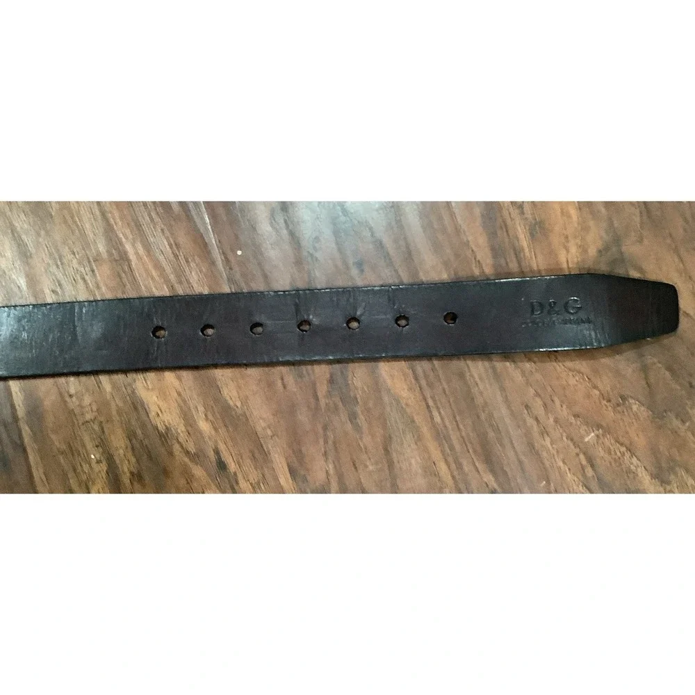 Dolce & Gabbana Leather Buckle Belt Vintage Brown Size ?